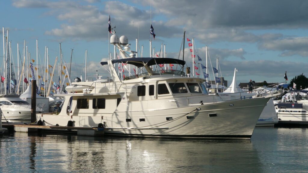 Venture II in Southampton International boat show 1 week after returning from Iceland.

