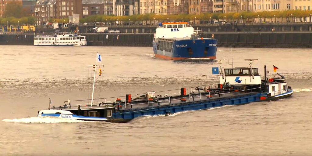 More barges on the Rhine at Dusseldorf.
