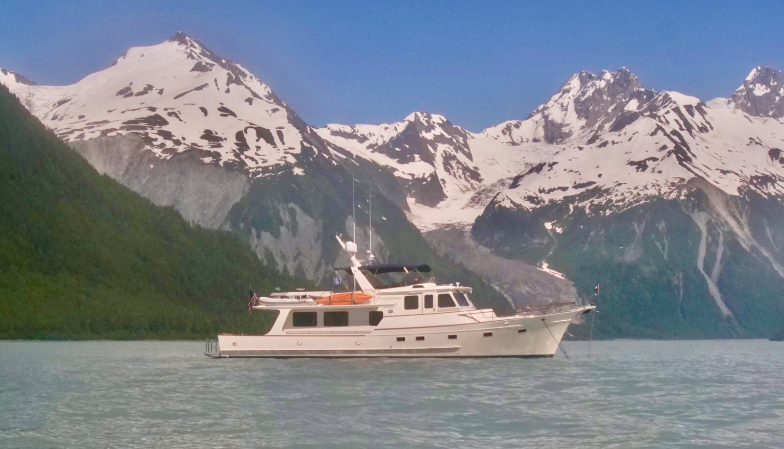 Venture at anchor in Lituya Bay.
