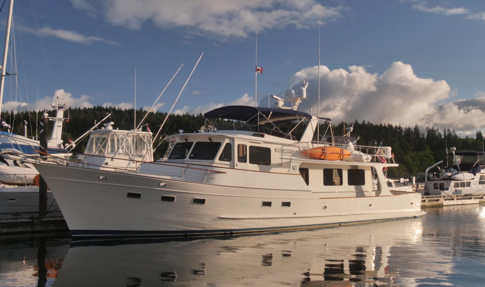 VENTURE at North Island Marina, Port McNeil, Vancouver Island.